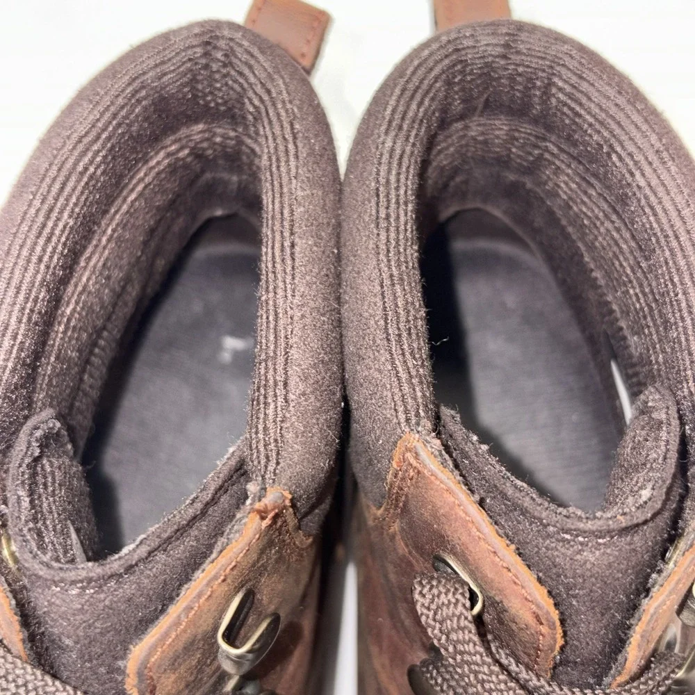 Timberland Boots Womens 7.5 Brown Leather Ellendale Ankle Combat Hiking Lug Sole